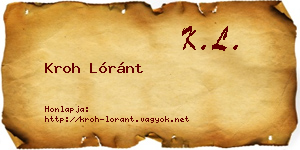 Kroh Lóránt névjegykártya