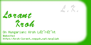 lorant kroh business card